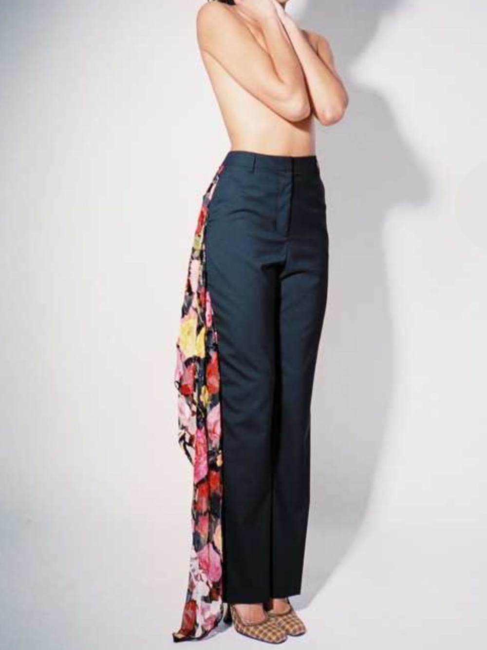 Puppets and Puppets Floral Silk Velvet Wool Trousers Black Size 2 NWT